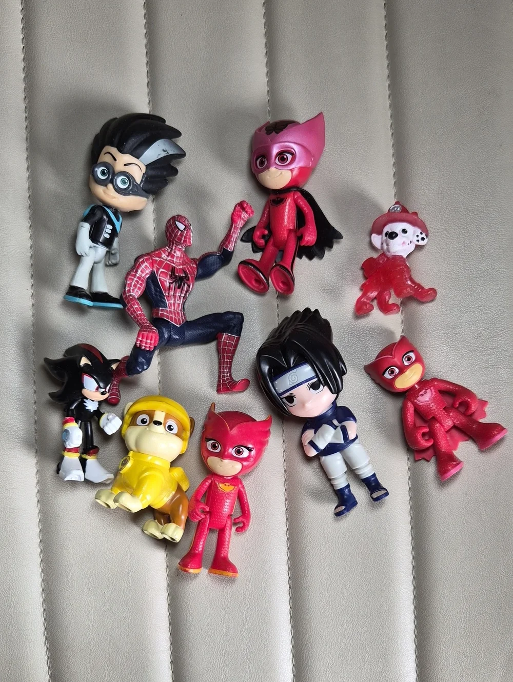 Assorted Kids Character Toy Figures Lot Bundle Spiderman Pj Mask Paw Patrol